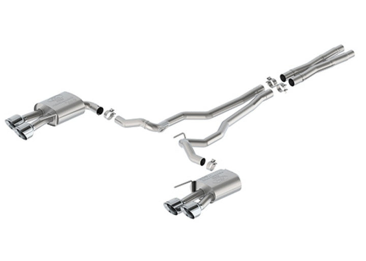 Ford Racing 2024 Mustang 5.0L Sport Non-Active Cat-Back Exhaust w/Valance - Chrome Tip - Premium Catback from Ford Racing - Just 10235.86 SR! Shop now at Motors