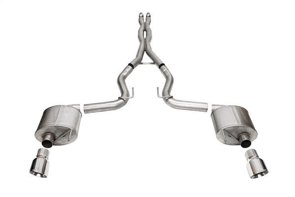 Corsa 2024 Ford MustangGT Sport Cat-Back Exhaust System 3.0in Dual Rear Exit w/4.5in Pro Series Tips - Premium Catback from CORSA Performance - Just 6943.51 SR! Shop now at Motors