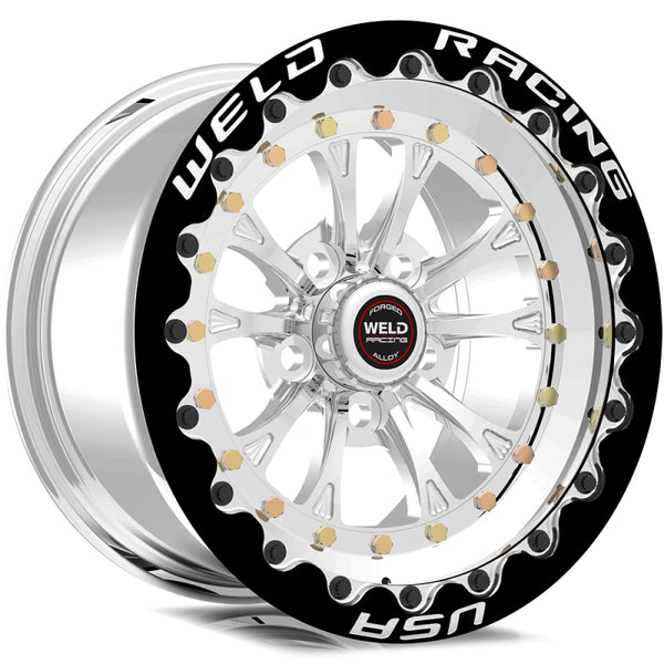 Weld Vitesse 15x10 / 5x120mm BP / 7.5in. BS Polished Wheel - Black Single Beadlock MT - Premium Wheels - Forged from Weld - Just 5101.84 SR! Shop now at Motors