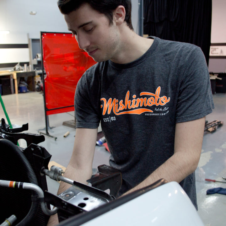 Mishimoto Mens Athletic Script Gray T-Shirt - Small - Premium Cargo Boxes & Bags from Mishimoto - Just 108.17 SR! Shop now at Motors