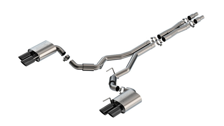 Borla 2024 Ford Mustang GT 5.0L V8 3 in ATAK Catback Non-Active Exhaust- Black Chrome Quad Tip - Premium Catback from Borla - Just 7679.45 SR! Shop now at Motors