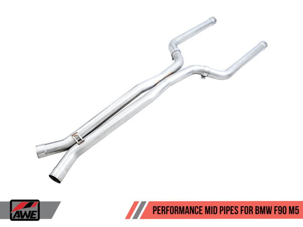 AWE Tuning 18-19 BMW F90 M5 Non-Resonated Performance Mid Pipes - Premium Connecting Pipes from AWE Tuning - Just 3911.58 SR! Shop now at Motors