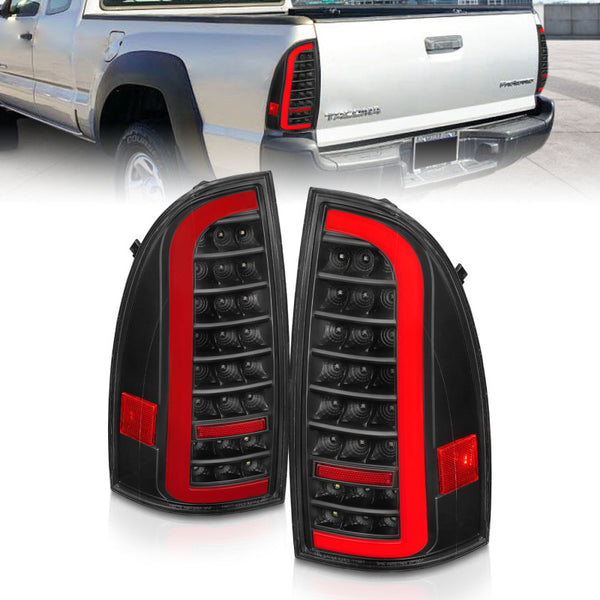 ANZO 05-15 Toyota Tacoma Full LED Tail Lights w/Light Bar Sequential Black Housing Clear Lens - Premium Tail Lights from ANZO - Just 1578.16 SR! Shop now at Motors