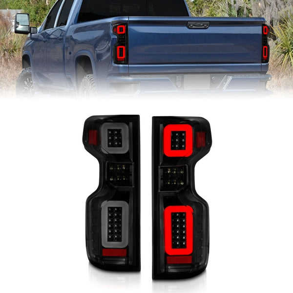 Anzo 19-21 Chevy Silverado Full LED Tailights Black Housing Smoke Lens G2 (w/C Light Bars) - Premium Tail Lights from ANZO - Just 2122.48 SR! Shop now at Motors