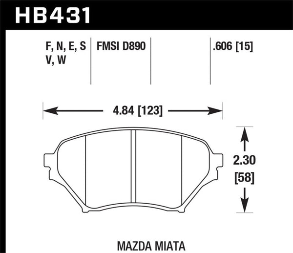 Hawk 01-05 Miata w/ Sport Suspension Blue 9012 Front Brake Pads D890 - Premium Brake Pads - Racing from Hawk Performance - Just 652.40 SR! Shop now at Motors