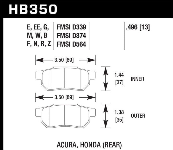 Hawk 90-01 Acura Integra (excl Type R) / 98-00 Civic Coupe Si Blue 9012 Race Rear Brake Pads - Premium Brake Pads - Racing from Hawk Performance - Just 550.99 SR! Shop now at Motors