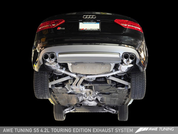 نظام عادم AWE Tuning أودي B8 S5 4.2L إصدار تورينج - أطراف فضية مصقولة
