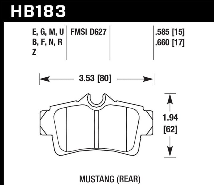 Hawk 94-04 Ford Mustang HPS Street Rear Brake Pads - Premium Brake Pads - Performance from Hawk Performance - Just 598.31 SR! Shop now at Motors