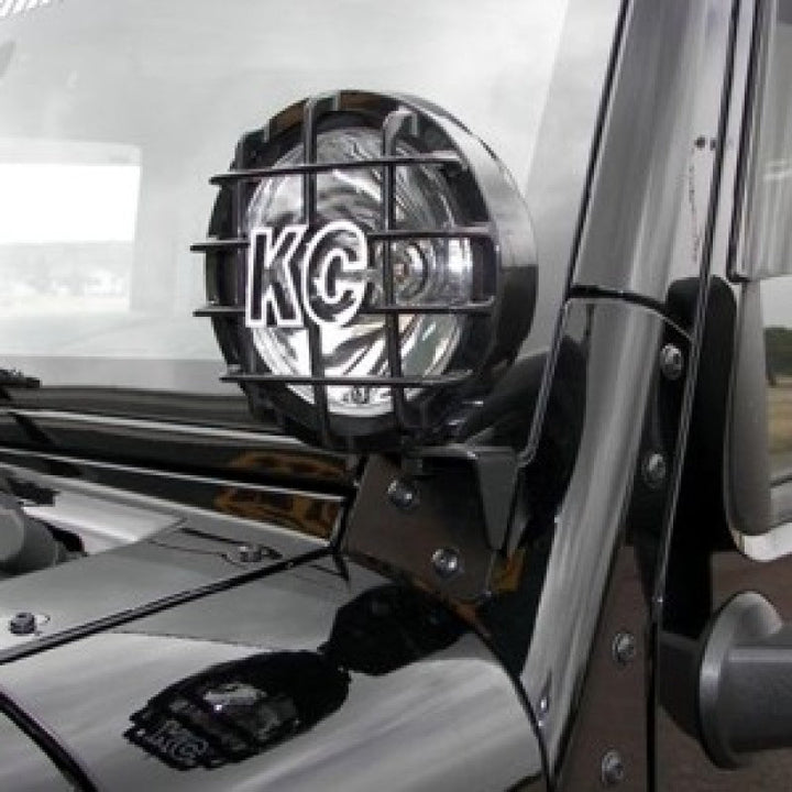 KC HiLiTES 07-18 Jeep JK A-Pillar Windshield Light Mount Bracket Set (Pair) - Black - Premium Light Mounts from KC HiLiTES - Just 225.35 SR! Shop now at Motors