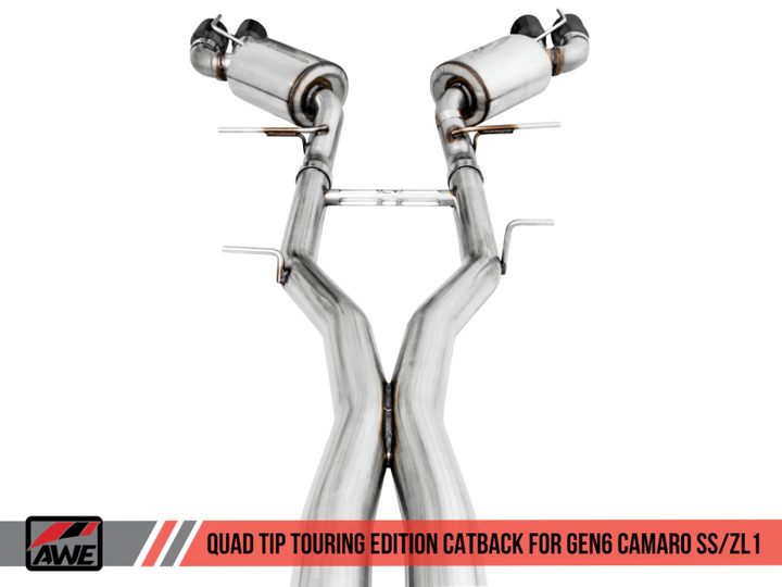 AWE Tuning 16-19 Chevy Camaro SS Res Cat-Back Exhaust -Touring Edition (Quad Diamond Black Tips) - Premium Catback from AWE Tuning - Just 8601.13 SR! Shop now at Motors