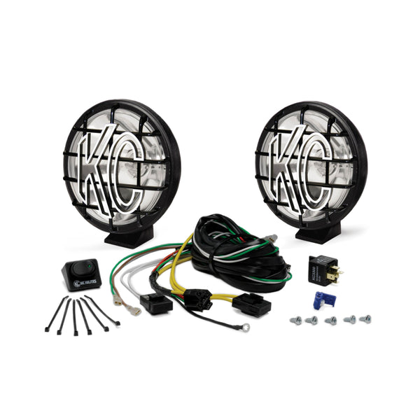 KC HiLiTES Apollo Pro 6in. Halogen Light 100w Spot Beam (Pair Pack System) - Black