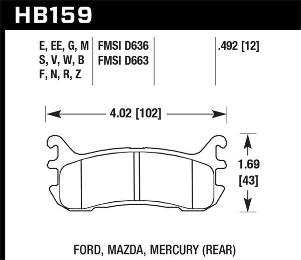 Hawk 97-02 Ford Escort (Inc. LX/Sport) / 94-03 Mazda Miata DTC-60 Race Rear Brake Pads (D636) - Premium Brake Pads - Racing from Hawk Performance - Just 611.84 SR! Shop now at Motors