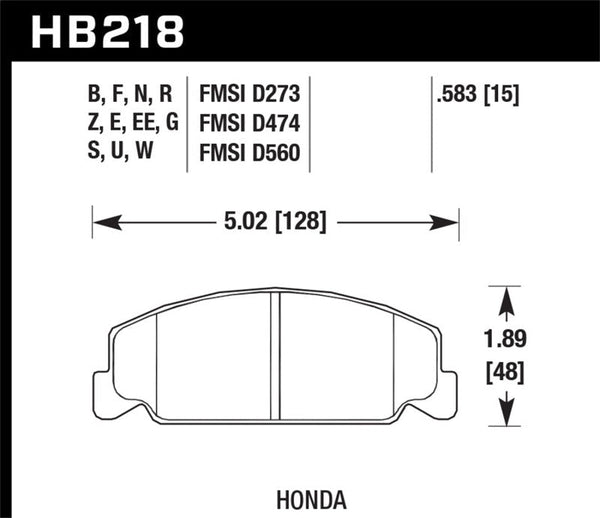 Hawk 88-89 Civic Si / 92-00 Civic CX / 88-00 DX / 98-00 GX HPS Street  Front Brake Pads - Premium Brake Pads - Performance from Hawk Performance - Just 561.13 SR! Shop now at Motors