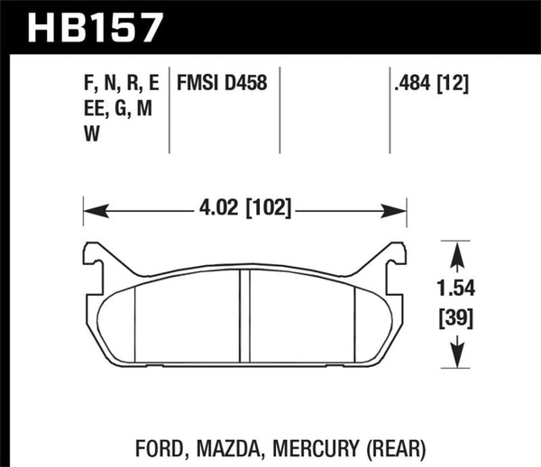 Hawk 91-96 Ford Escort GT / 90-93 Mazda Miata DTC-60 Rear Race Brake Pads - Premium Brake Pads - Racing from Hawk Performance - Just 625.36 SR! Shop now at Motors