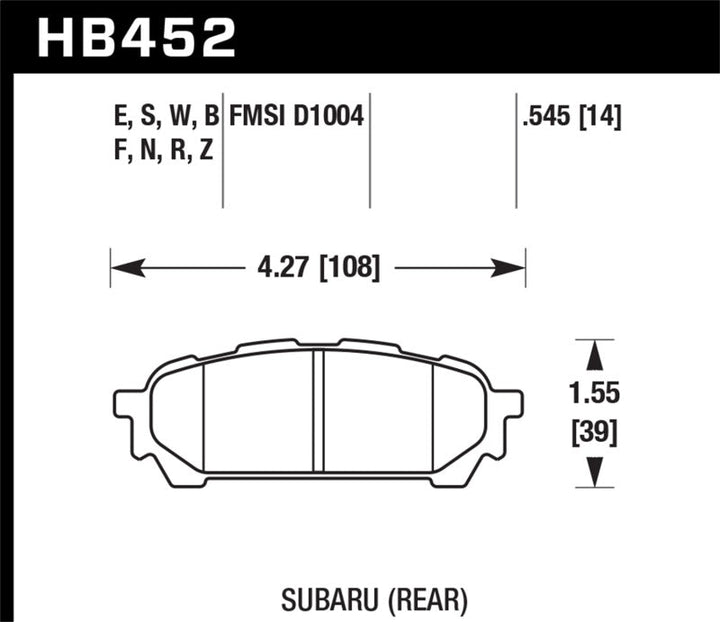 Hawk 03-05 WRX D1004 Performance Ceramic Street Rear Brake Pads - Premium Brake Pads - Performance from Hawk Performance - Just 571.27 SR! Shop now at Motors