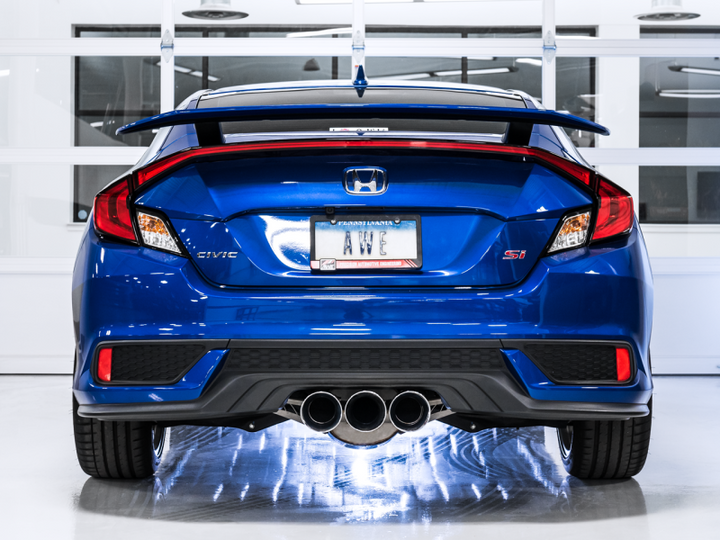 AWE Tuning 2016+ Honda Civic Si Touring Edition Exhaust w/Front Pipe & Triple Chrome Silver Tips - Premium Catback from AWE Tuning - Just 5777.37 SR! Shop now at Motors