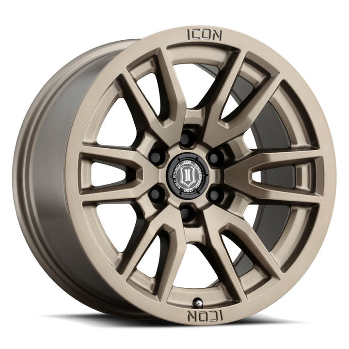 ICON Vector 6 17x8.5 6x5.5 0mm Offset 4.75in BS 106.1mm Bore Bronze Wheel - Premium Wheels - Cast from ICON - Just 1027.84 SR! Shop now at Motors