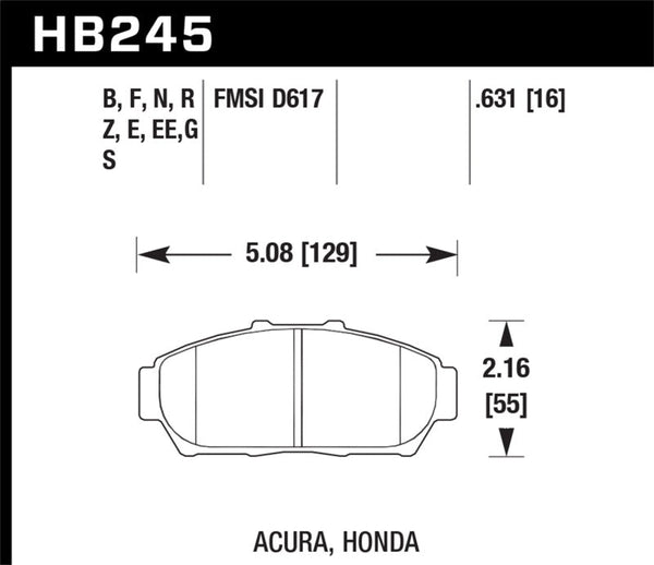 Hawk 1997-2001 Acura Integra GS HPS 5.0 Front Brake Pads - Premium Brake Pads - Performance from Hawk Performance - Just 409 SR! Shop now at Motors