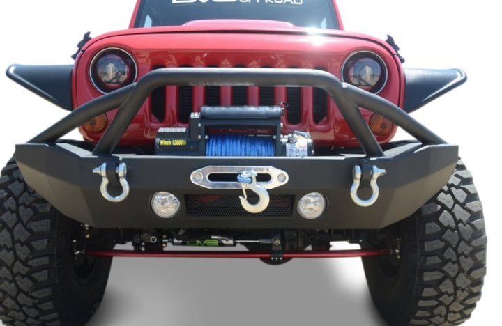 DV8 Offroad 07-18 Jeep Wrangler JK/JL FS-14 Mid Length Steel Front Bumper w/ Fog Lights & LED Lights - Premium Bumpers - Steel from DV8 Offroad - Just 2728.97 SR! Shop now at Motors