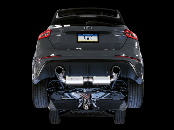 AWE Tuning Ford Focus RS Touring Edition Cat-back Exhaust- Resonated - Chrome Silver Tips