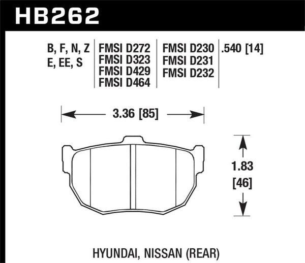 Hawk 89-97 Nissan 240SX SE HP+ Street Rear Brake Pads - Premium Brake Pads - Performance from Hawk Performance - Just 513.80 SR! Shop now at Motors