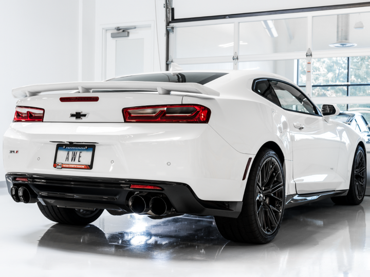 AWE Tuning 16-19 Chevy Camaro SS Non-Res Cat-Back Exhaust -Touring Edition (Quad Diamond Black Tips) - Premium Catback from AWE Tuning - Just 8030.15 SR! Shop now at Motors