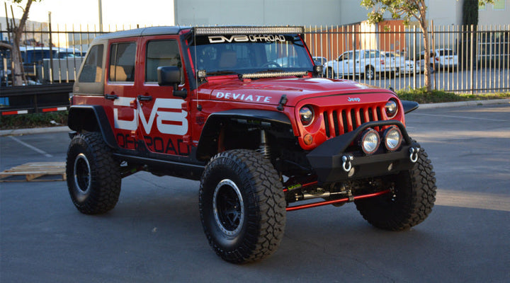 DV8 Offroad 07-18 Jeep Wrangler JK Over Windshield 50in Light Bar Mount - Black Steel - Premium Light Mounts from DV8 Offroad - Just 719.48 SR! Shop now at Motors