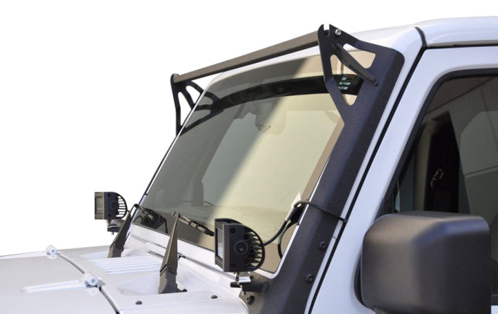 DV8 Offroad 07-18 Jeep Wrangler JK Over Windshield 50in Light Bar Mount - Black Steel - Premium Light Mounts from DV8 Offroad - Just 719.48 SR! Shop now at Motors