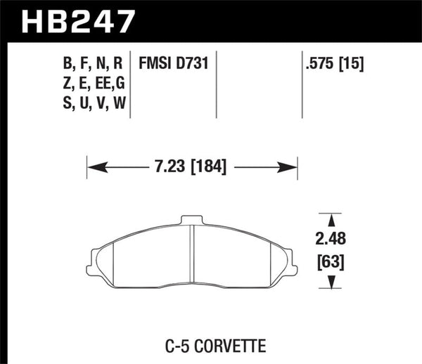 Hawk 97-06 Corvette (incl C5 Z06) HP+ Street Front Brake Pads - Premium Brake Pads - Performance from Hawk Performance - Just 689.59 SR! Shop now at Motors