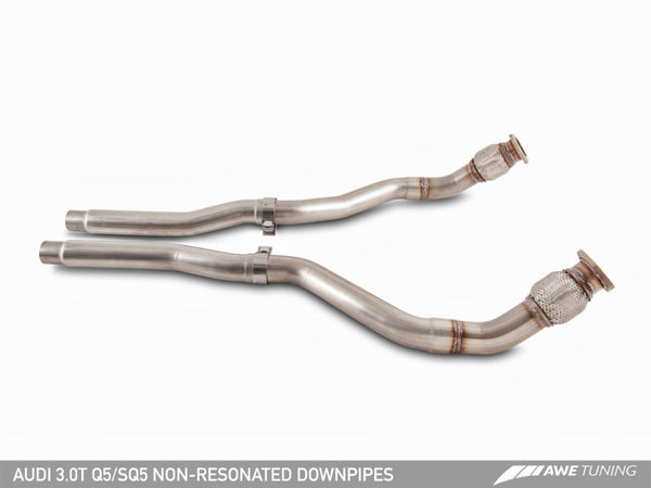 AWE Tuning Audi 8R 3.0T Non-Resonated Downpipes for Q5 / SQ5 - Premium Downpipes from AWE Tuning - Just 3114.69 SR! Shop now at Motors