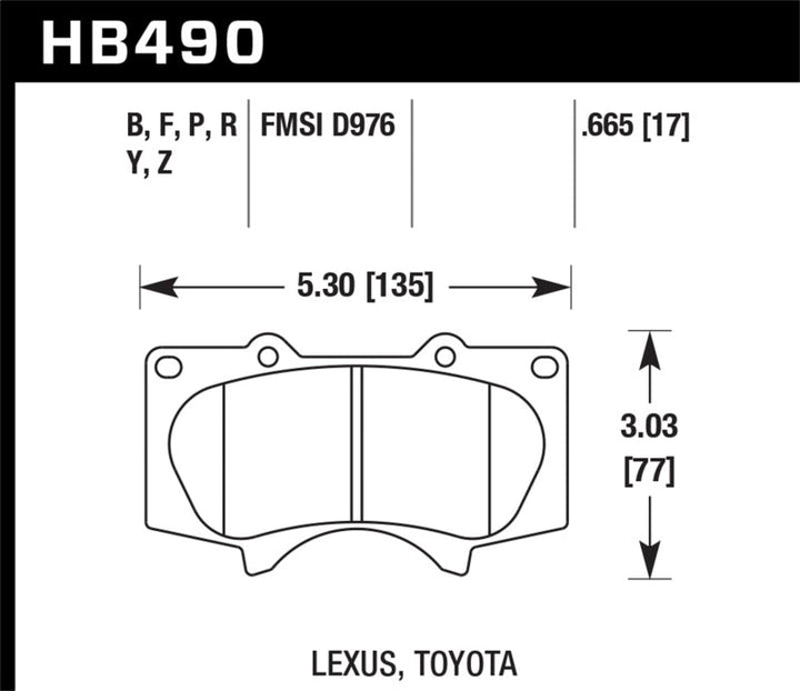 Hawk 10 Lexus GX460 / 03-09 Lexus GX470 / 04-10 4Runner 4.0L/4.7L / 07-10 FJ Cruiser 4.0L / 03-07 Se - Premium Brake Pads - OE from Hawk Performance - Just 365.16 SR! Shop now at Motors