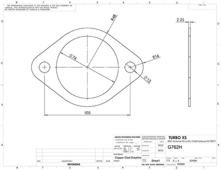 Turbo XS 2-Bolt High Temperature Exhaust Gasket 76mm/3in ID (Single) - Premium Exhaust Gaskets from Turbo XS - Just 48.96 SR! Shop now at Motors