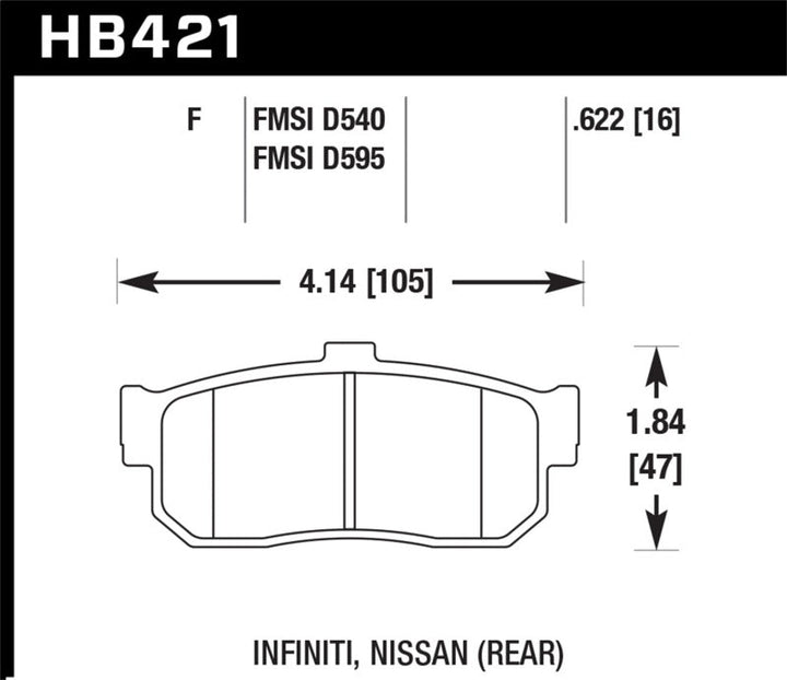 Hawk 92-98 Maxima / 93-01 Altima / 00 Infiniti I30 / 91-96 G20 / 99-01 G20 HPS Street Rear Brake Pad - Premium Brake Pads - Performance from Hawk Performance - Just 276.83 SR! Shop now at Motors