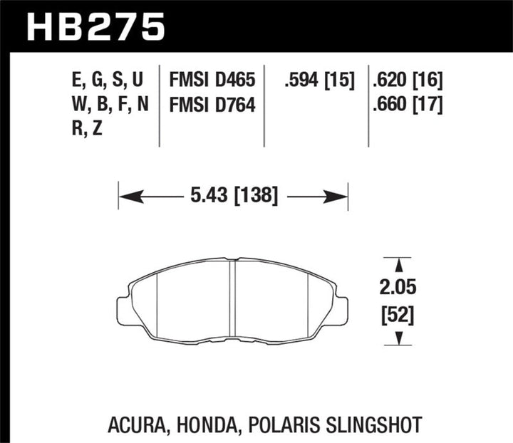 Hawk 1997-1997 Acura CL 2.2 HPS 5.0 Front Brake Pads - Premium Brake Pads - Performance from Hawk Performance - Just 415.77 SR! Shop now at Motors