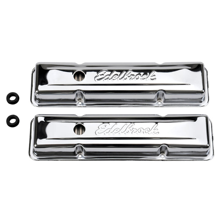 Edelbrock Valve Cover Signature Series Chevrolet 1959-1986 262-400 CI V8 Low Chrome - Premium Valve Covers from Edelbrock - Just 213.75 SR! Shop now at Motors