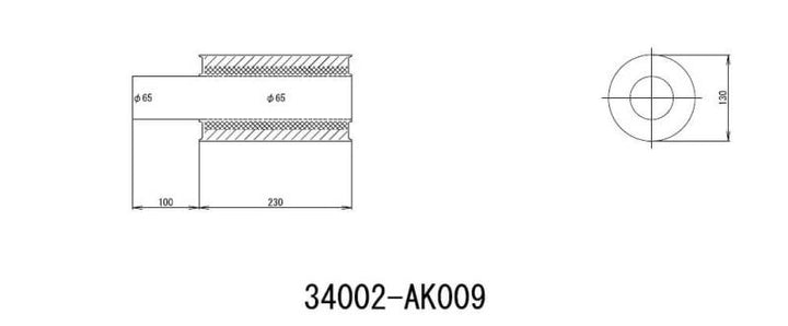 HKS UNIVERSAL EX H/M SUS 130-65 w/o tail (MOQ: 8pcs) - Premium Muffler from HKS - Just 718.41 SR! Shop now at Motors