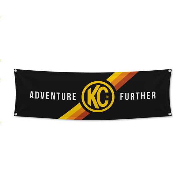 KC HiLiTES 17in. x 60in. Banner - Black w/Yellow - Premium Stickers/Decals/Banners from KC HiLiTES - Just 149.68 SR! Shop now at Motors