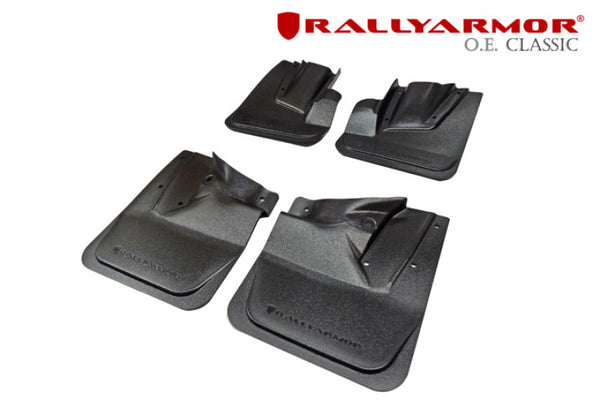 Rally Armor 08-14 Subaru STI / 11-14 WRX (Hatch) OE Classic Black Mud Flap w/ Black Logo