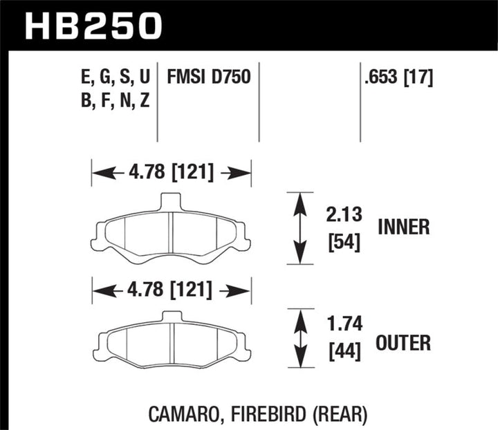 Hawk 98-02 Chevrolet Camaro 5.7L/3.8L / 98-02 Pontiac Firebird 5.7L/3.8L  HPS Street Rear Brake Pads - Premium Brake Pads - Performance from Hawk Performance - Just 493.52 SR! Shop now at Motors