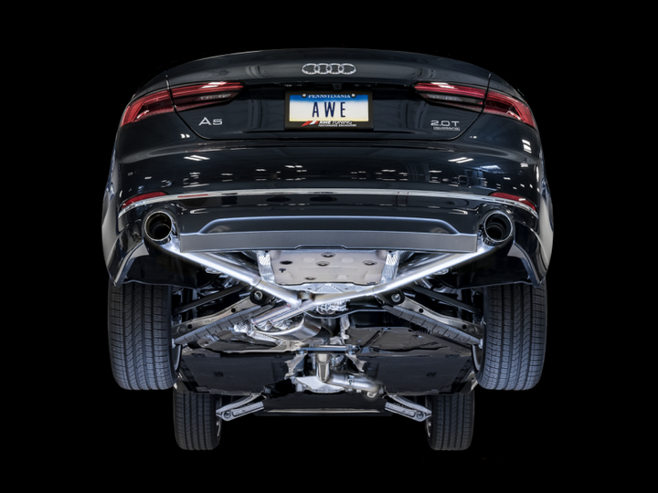 AWE Tuning Audi B9 A5 Track Edition Exhaust Dual Outlet - Diamond Black Tips (Includes DP) - Premium Catback from AWE Tuning - Just 5234.32 SR! Shop now at Motors