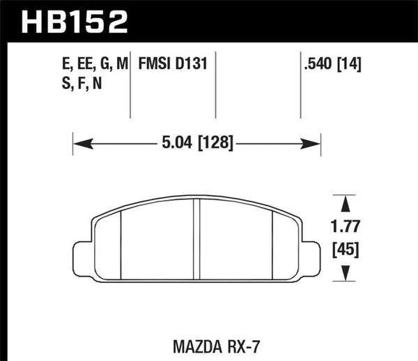 Hawk Mazda RX-7 HP+ Street Front Brake Pads - Premium Brake Pads - Performance from Hawk Performance - Just 679.45 SR! Shop now at Motors