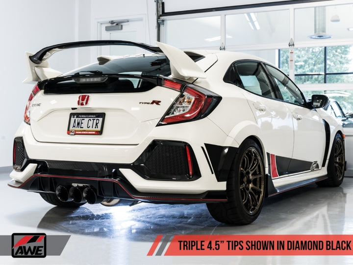 AWE Tuning 2017+ Honda Civic Type R Touring Edition Exhaust w/Front Pipe & Triple Diamond Black Tips - Premium Catback from AWE Tuning - Just 5777.78 SR! Shop now at Motors