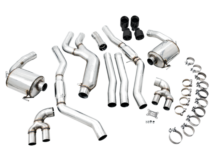 AWE Tuning 2019+ BMW M340i (G20) Resonated Touring Edition Exhaust - Quad Diamond Black Tips - Premium Catback from AWE Tuning - Just 10282.11 SR! Shop now at Motors