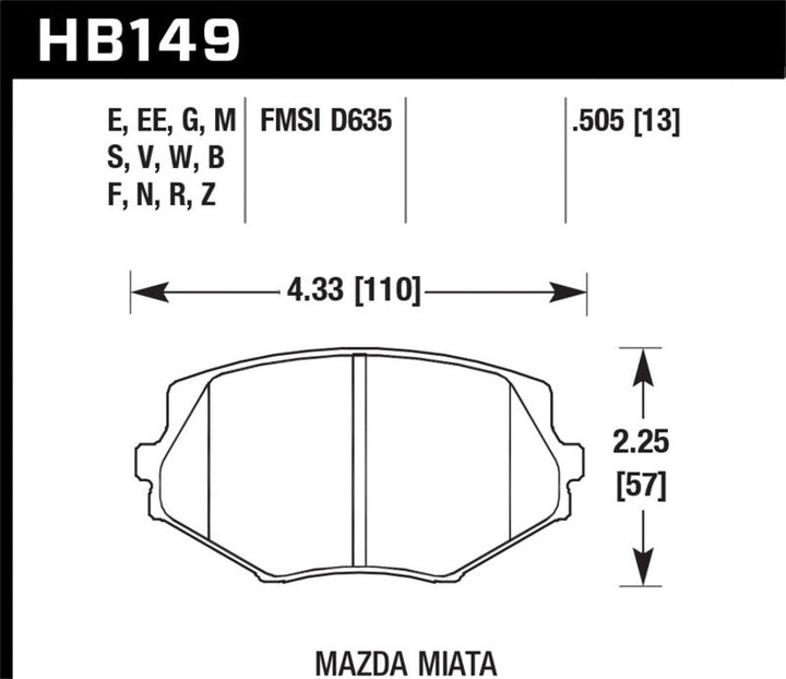 Hawk 1994-1997 Mazda Miata HPS 5.0 Front Brake Pads - Premium Brake Pads - Performance from Hawk Performance - Just 486.76 SR! Shop now at Motors