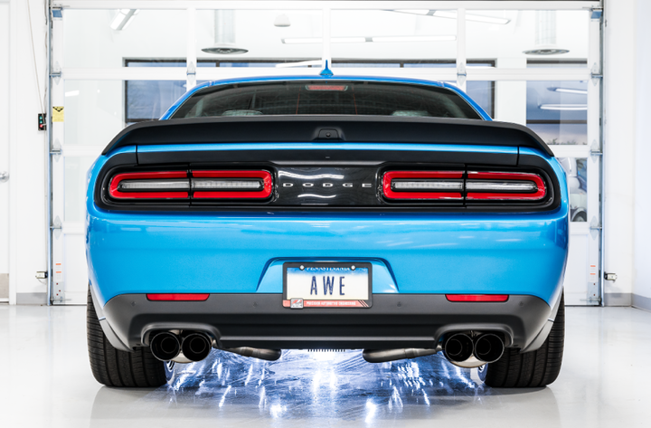 AWE Tuning 2015+ Dodge Challenger 6.4L/6.2L SC Track Edition Exhaust - Quad Diamond Black Tips - Premium Catback from AWE Tuning - Just 6898.82 SR! Shop now at Motors