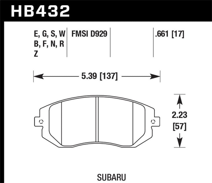 Hawk 03-05 WRX / 08 WRX / 09 Legacy 2.5i NA ONLY D929 HPS Street Front Brake Pads - Premium Brake Pads - Performance from Hawk Performance - Just 500.28 SR! Shop now at Motors