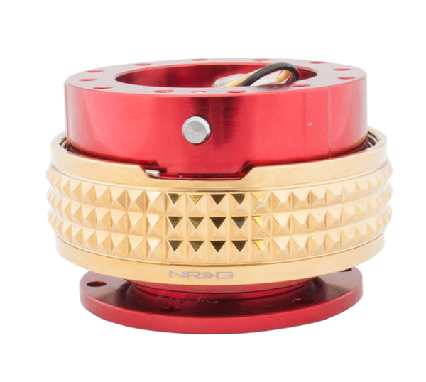 NRG Quick Release Kit - Pyramid Edition - Red Body / Chrome Gold Pyramid Ring