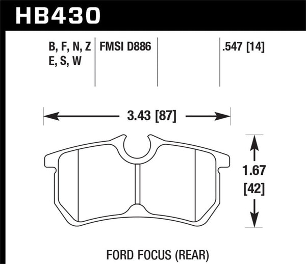 Hawk 00-07 Ford Focus HPS 5.0 Rear Street Brake Pads - Premium Brake Pads - Performance from Hawk Performance - Just 513.80 SR! Shop now at Motors