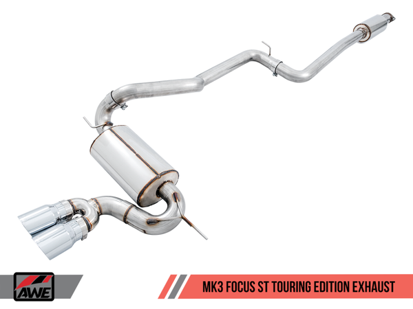 AWE Tuning Ford Focus ST Touring Edition Cat-back Exhaust - Resonated - Diamond Black Tips - Premium Catback from AWE Tuning - Just 4828.29 SR! Shop now at Motors