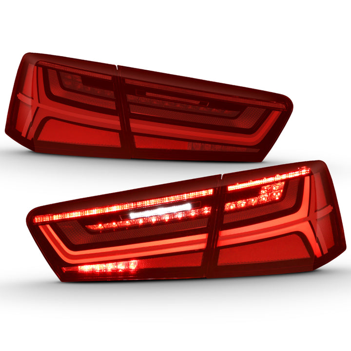 ANZO 2012-2018 Audi A6 LED Taillight Black Housing Red/Clear Lens 4 pcs (Sequential Signal) - Premium Tail Lights from ANZO - Just 3327.69 SR! Shop now at Motors